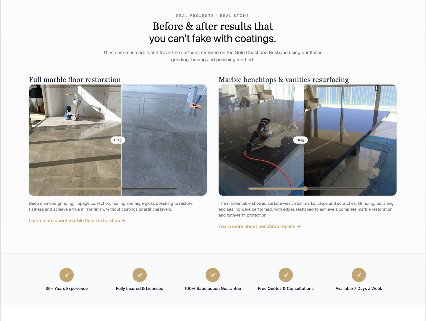 Stone Polishing Solutions website preview